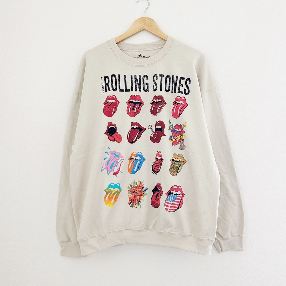 NEW The Rolling Stones Cream Graphic Sweatshirt